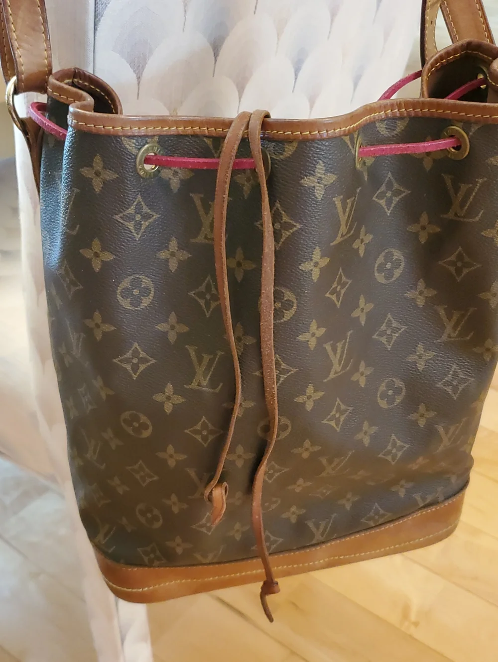 Louis Vuitton Monogram Canvas Bucket Bag with Pink Tassel Trim